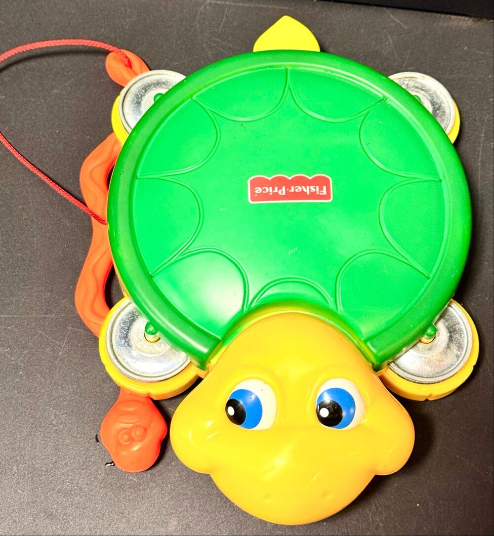 1999 Fisher Price Musical Turtle & Snake Tambourine Drum Preschool Music Toy